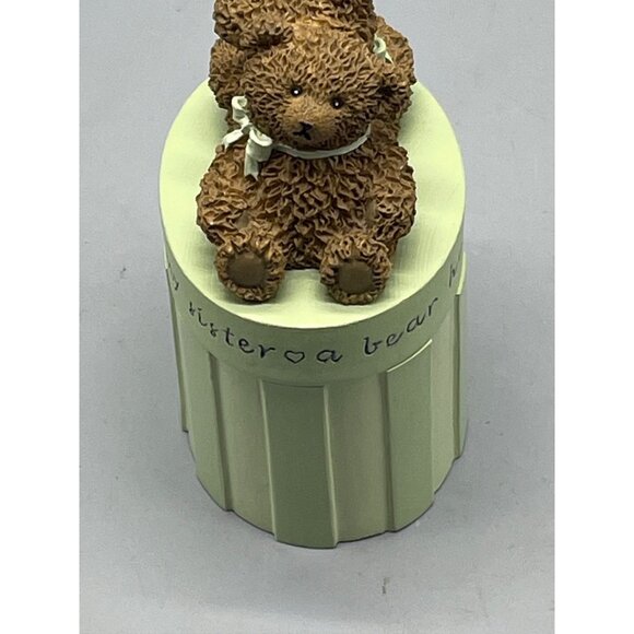 Inspirio oval box bears a bear hug for my sister saying bows 2002 green READ - Picture 7 of 7